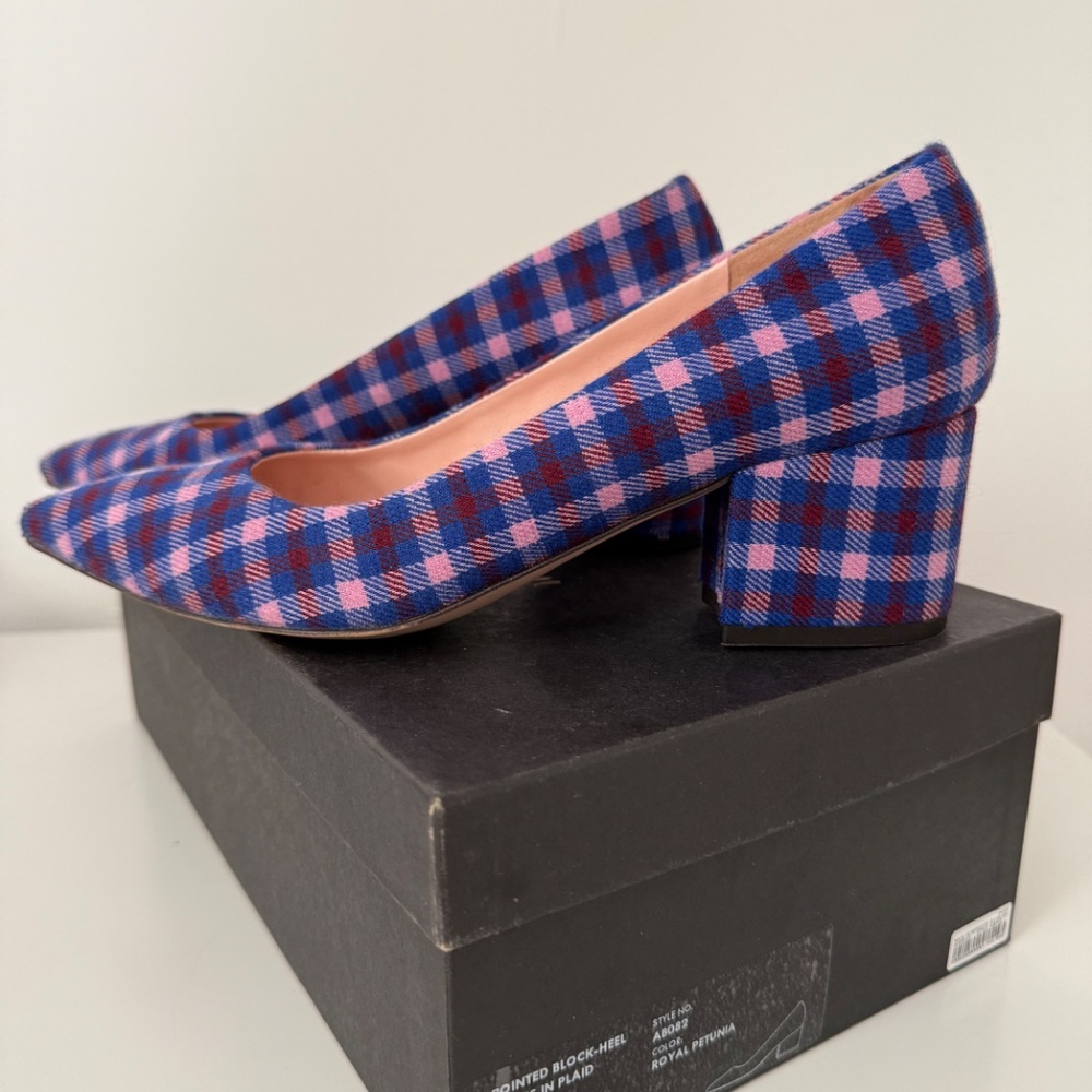 Jcrew Pointed Block Heel Royal Petunia Pumps - Picture 2 of 4